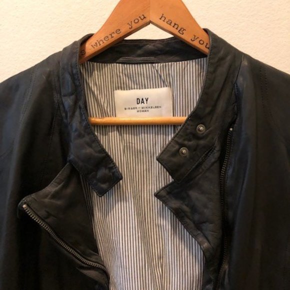 Black Designer Leather Jacket - Picture 2 of 7